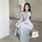 Temperament One Shoulder Mesh Micro Transparent Sexy Dress Ins Pure Desire Wind Spicy Girl Slimming Long Dress Female