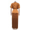 Fashion women's short sleeved belt dress new