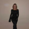 Autumn new fashionable and sexy long dress with European and American style temperament, slim fit and plush backless dress for women