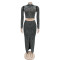 Fashion women's hot pressed diamond long sleeved two-piece set new