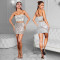 Fashionable women's clothing, fashionable hot and hot diamond two-piece dress set