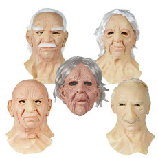 Popular latex masks and headbands for the elderly across the internet, with realistic effects for carnival parties