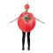 Halloween fruit slicing costume, adult vegetable tomato stage performance costume, tomato cosplay jumpsuit