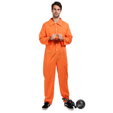 New prisoner costume, adult cosplay party costume, criminal jumpsuit, uniform set