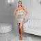Fashionable women's clothing, fashionable hot and hot diamond two-piece dress set