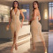 Fashionable women's rhinestone slim fit hip hugging dress