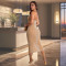 Fashionable women's rhinestone slim fit hip hugging dress