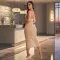 Fashionable women's rhinestone slim fit hip hugging dress