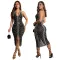 Fashionable women's rhinestone slim fit hip hugging dress