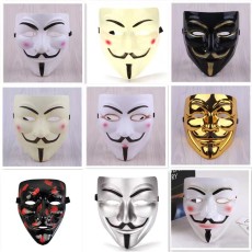 Halloween V-shaped enemy team mask plating thickening matte belt eyeliner PVC environmental protection black V-shaped spot wholesale