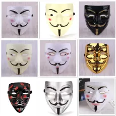 Halloween V-shaped enemy team mask plating thickening matte belt eyeliner PVC environmental protection black V-shaped spot wholesale
