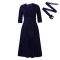 Autumn and winter new women's clothing OL fashion suit collar pleated waist cinched plus size dress