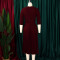Autumn and winter new women's clothing OL fashion suit collar pleated waist cinched plus size dress