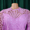 2024 New Style Solid Color Lace Hook Flower Hollow Crimson Cross border Dress