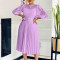 2024 New Style Solid Color Lace Hook Flower Hollow Crimson Cross border Dress