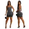 Hot Girl Sexy Strap Bag Hip Skirt Fashion backless Hot Diamond Short Dress