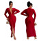 Fashion women's V-neck split dress new