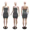 Hot Girl Sexy Strap Bag Hip Skirt Fashion backless Hot Diamond Short Dress