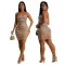 Hot Girl Sexy Strap Bag Hip Skirt Fashion backless Hot Diamond Short Dress