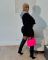 Women's fashion street suit collar splicing fake two-piece hooded warm jacket