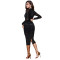Fashion women's hot stamping diamond slim fit long sleeved dress new style