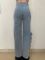 New washed distressed patchwork multi pocket pants, trendy straight leg low waist denim pants