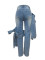 Washed distressed patchwork bow wide leg pants with high waist and slimming design for women