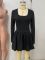 Fashionable autumn and winter long sleeved vest style slim fit sexy flower bud hem suspender dress