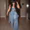 Washed distressed patchwork bow wide leg pants with high waist and slimming design for women