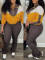 Women's fashion hoodie with multiple pockets, hooded hoodie, slim fit, zipper, slit, long pants