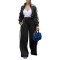 Women's sports hoodie set striped jacket two-piece loose autumn/winter