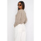 Comfortable casual solid color woolen cardigan contrasting short top sweater  6 COLORS