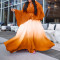 African pleated irregular lace up top gradient skirt set for foreign trade two-piece set  4 COLORS