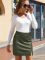 2024 New PU Leather Skirt High Waist Tight Zipper Pencil Skirt