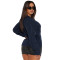 Lazy style Maillard scissor collar, loose pullover, knitted sweater