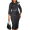Autumn and winter new women's solid color hip hugging OL pencil skirt African dress 4COLOR