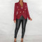 Women's small suit jacket solid color long sleeved autumn and winter suit pocket