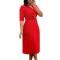 Women's 2024 new solid color V-neck fashionable temperament pleated African cross-border dress  BIG SIZE