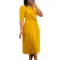 Women's 2024 new solid color V-neck fashionable temperament pleated African cross-border dress  BIG SIZE