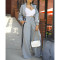 Women's sports hoodie set striped jacket two-piece loose autumn/winter