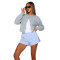 Comfortable casual solid color woolen cardigan contrasting short top sweater  6 COLORS