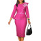 Autumn and winter new women's solid color hip hugging OL pencil skirt African dress 4COLOR