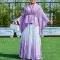 Large size fashionable and elegant batwing sleeve top gradient half skirt two-piece set