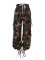 Fashionable camouflage print with drawstring, large pocket lantern, loose toe tie, harem pants, long pants