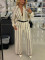 Women's linen shirt long sleeved set two-piece set with spring and autumn patchwork stripes