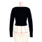 Comfortable casual solid color woolen cardigan contrasting short top sweater