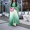 African pleated irregular lace up top gradient skirt set for foreign trade two-piece set  4 COLORS