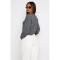 Comfortable casual solid color woolen cardigan contrasting short top sweater  6 COLORS