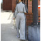 Women's sports hoodie set striped jacket two-piece loose autumn/winter