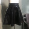 New PU leather shiny dark pleated skirt mini mini mini mini mini skirt with strange odor girl half skirt